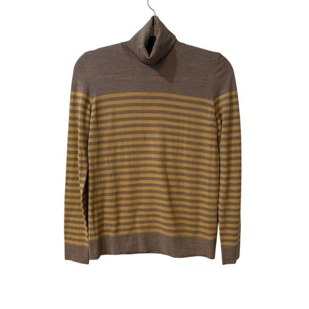 AKRIS PUNTO Women’s 100% Merino Wool Turtleneck Striped Sweater Size 4